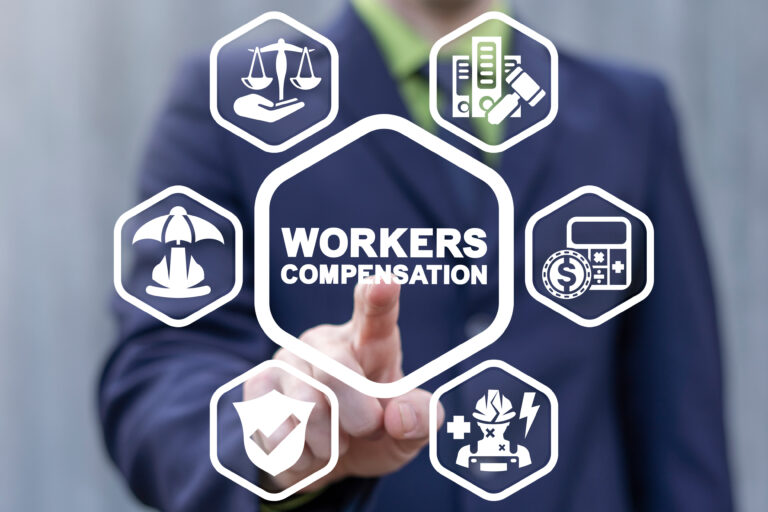 Concept of worker compensation. Benefit and claim compensation for employee of injury. Workers health safety.